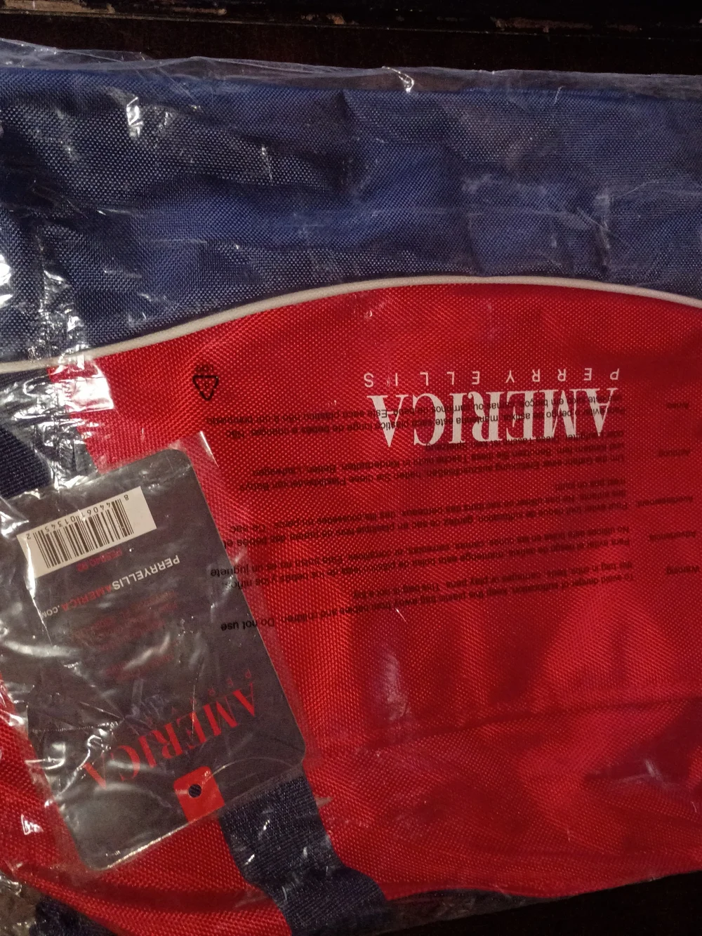 Perry Ellis Red and Navy Sport Duffel Bag